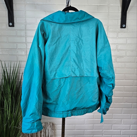 Vintage 80s 90s Columbia Teal and Blue Lightweight Zip Up Jacket Mens Medium - Picture 7 of 16